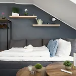 Appartement Federnest - Luxus-studio - Kingsize Boxspringbett - Home-office Mit Monitor Und Drucker - 11 Min Hbf Duisburg