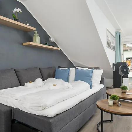 Federnest - Luxus-studio - Kingsize Boxspringbett - Home-office Mit Monitor Und Drucker - 11 Min Hbf Apartamento *